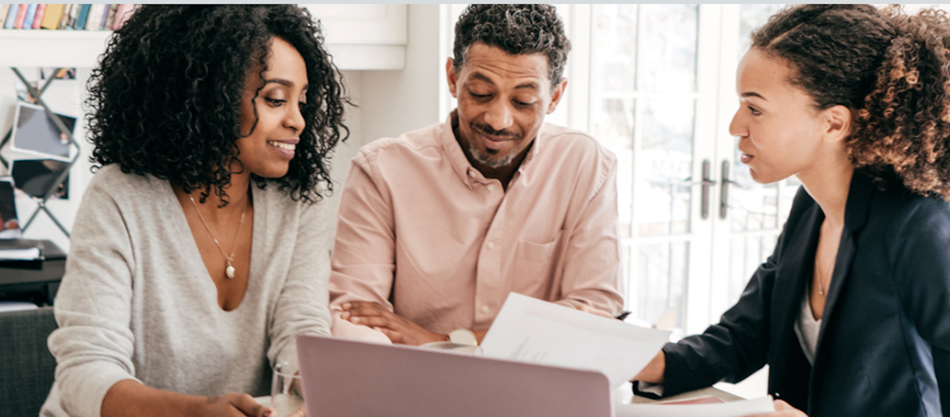 couple with life insurance representative