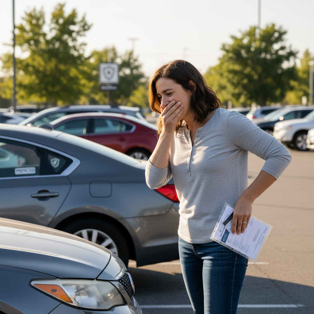 woman purchasing car