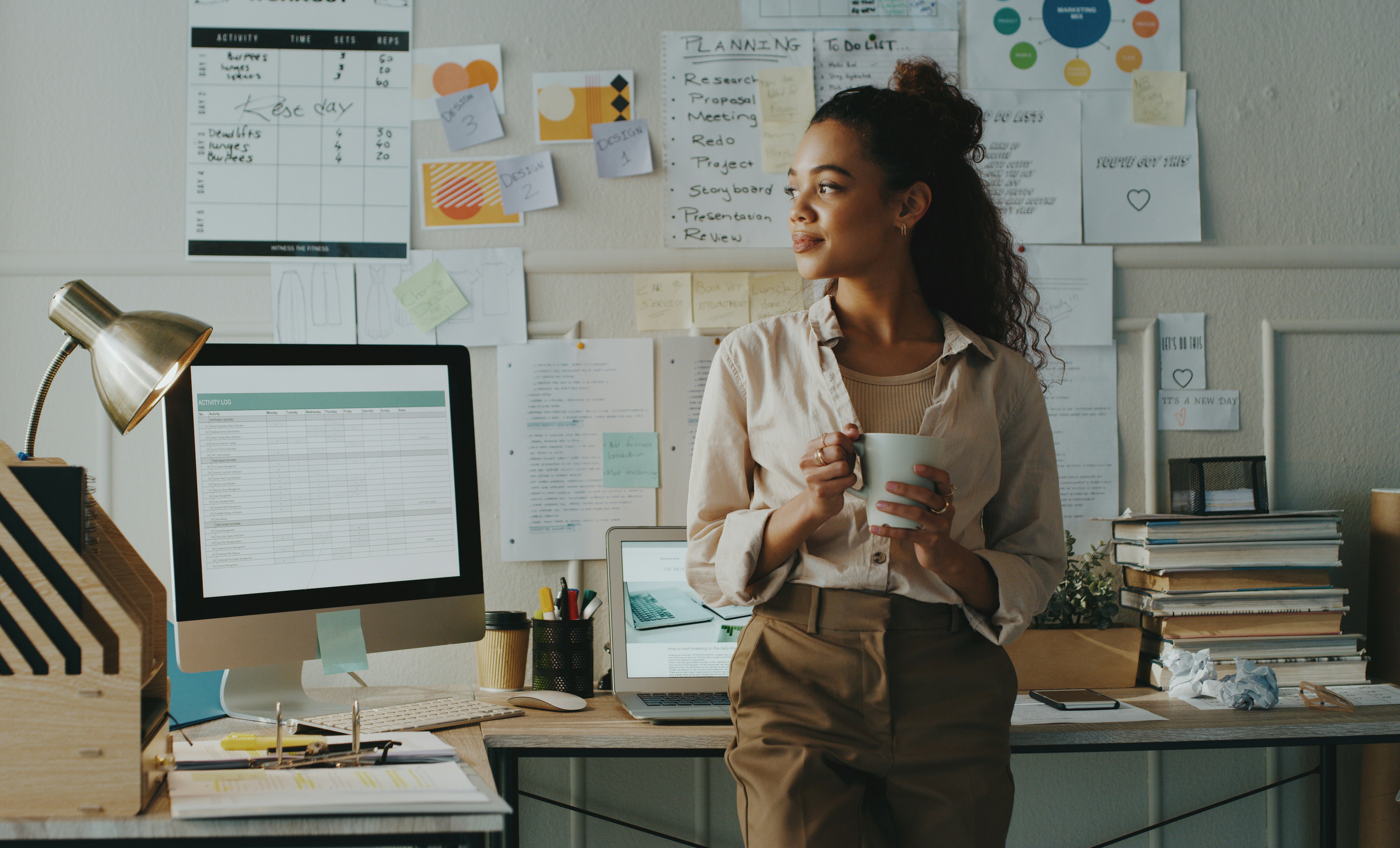 Woman standing in her office