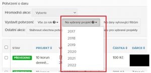 Potvrzení o daru jednoduše přes Darujme.cz