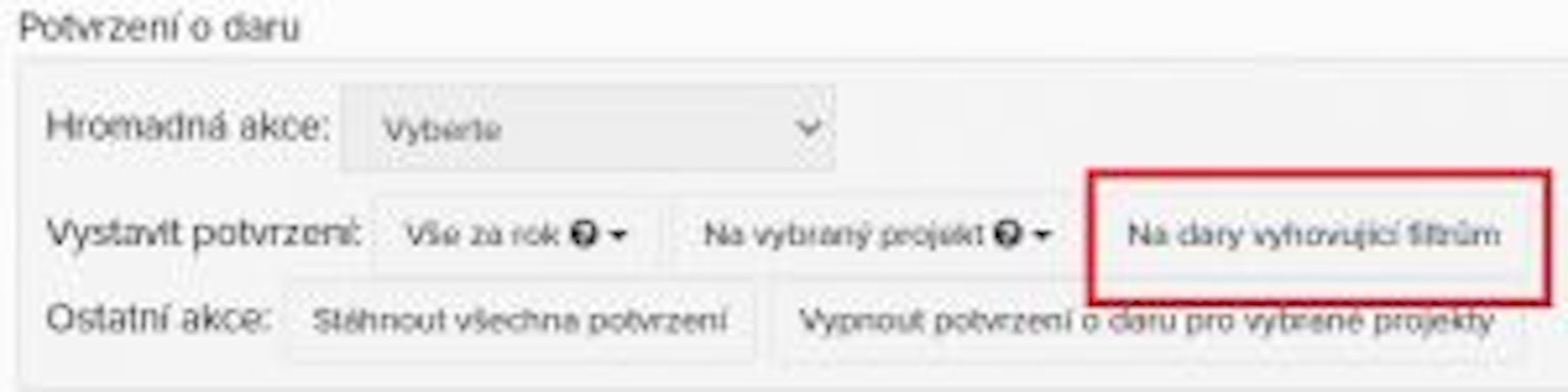 Potvrzení o daru jednoduše přes Darujme.cz