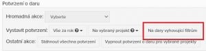 Potvrzení o daru jednoduše přes Darujme.cz