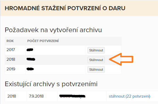 Potvrzení o daru jednoduše přes Darujme.cz