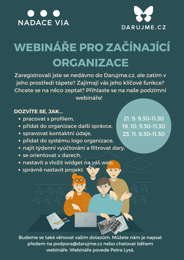 Podzimní webináře zdarma na Darujme.cz!