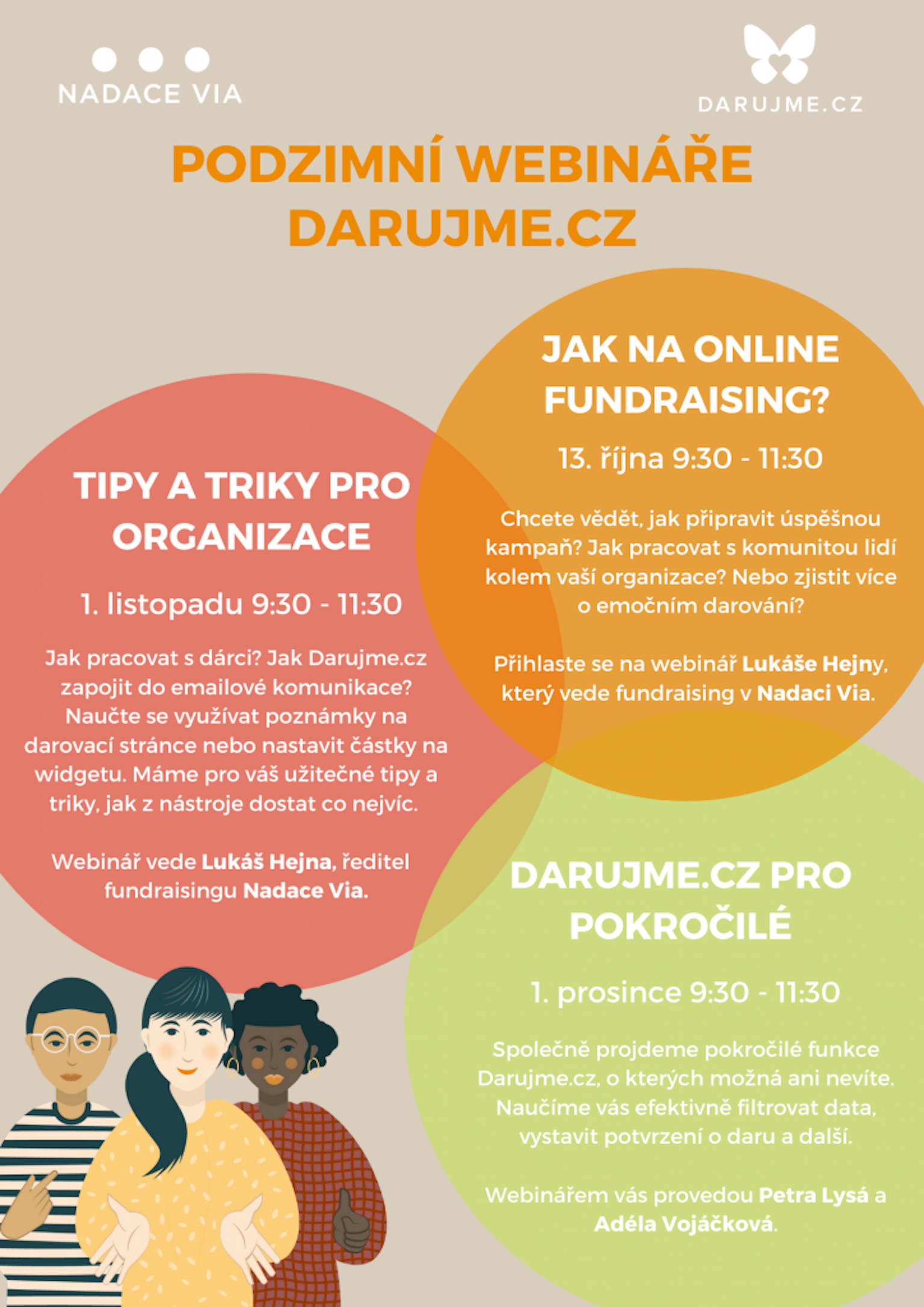 Podzimní webináře zdarma na Darujme.cz