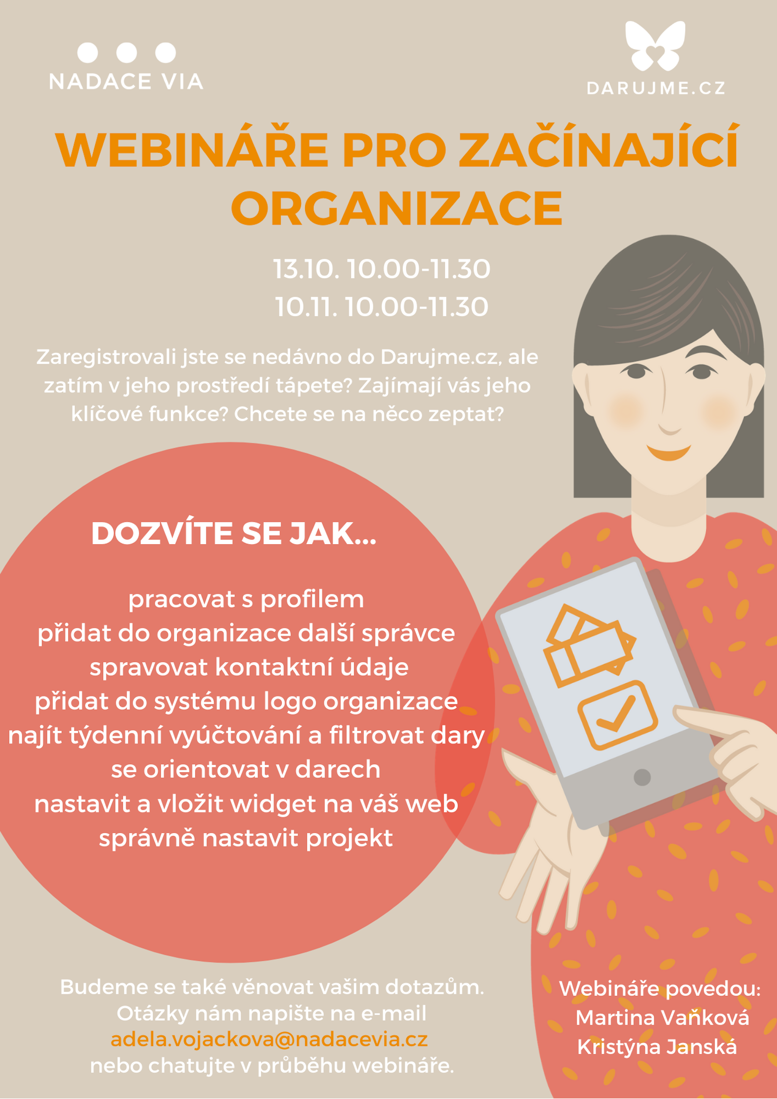 Přihlaste se na webinář pro začínající organizace