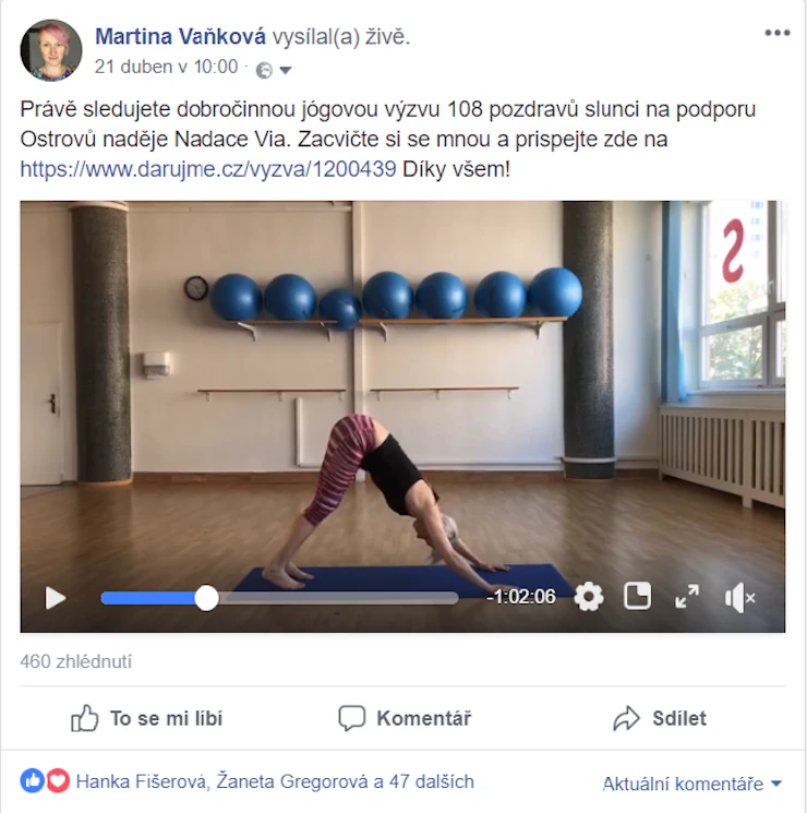 108 pozdravů slunci - zkušenosti z dárcovské výzvy