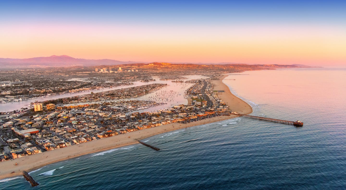 Aerial shot of a beach