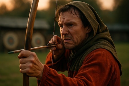 Un arciere storico che non riesce ad arrivare in ancoraggio a causa del target panic