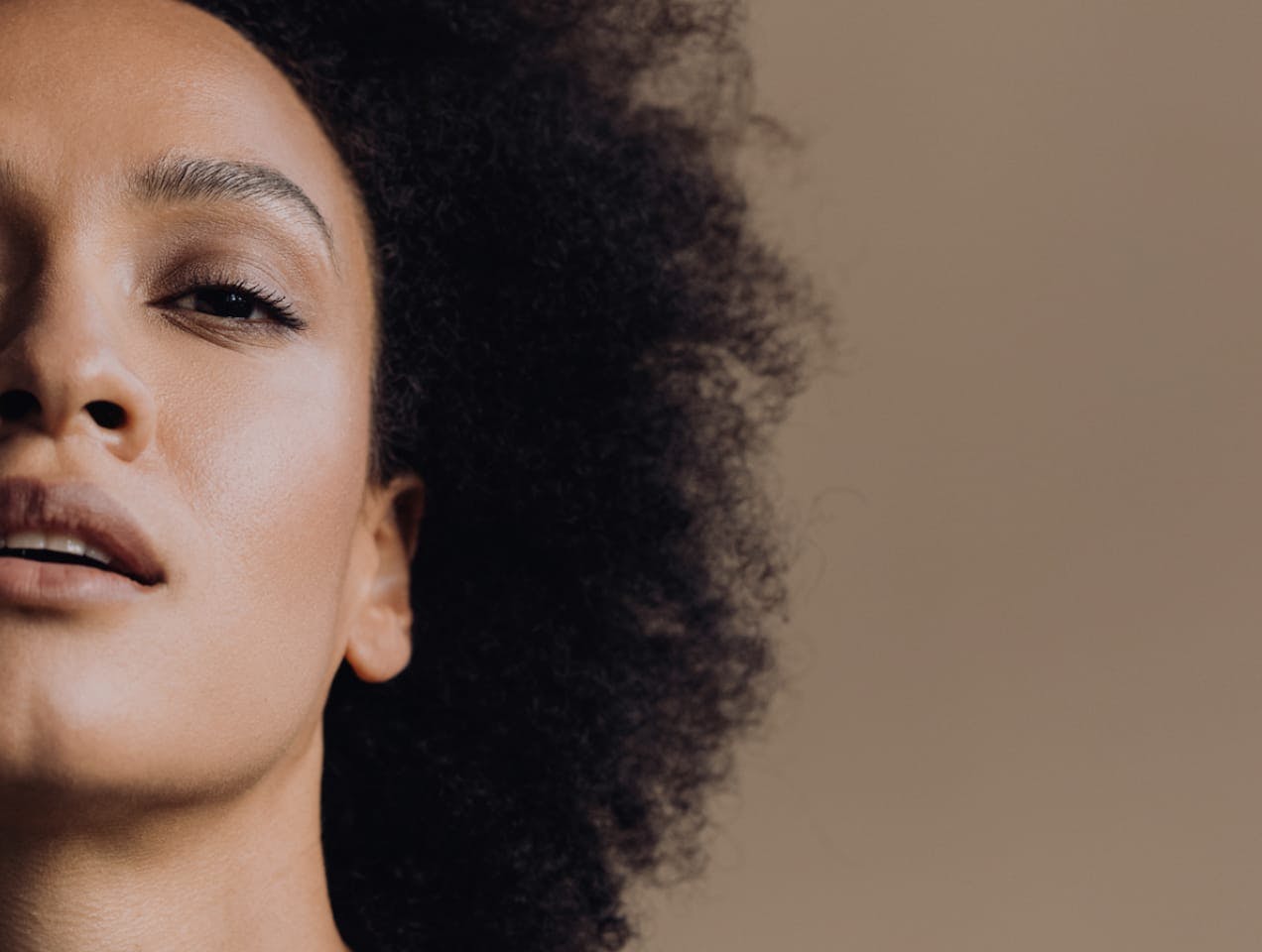 woman with curly hair