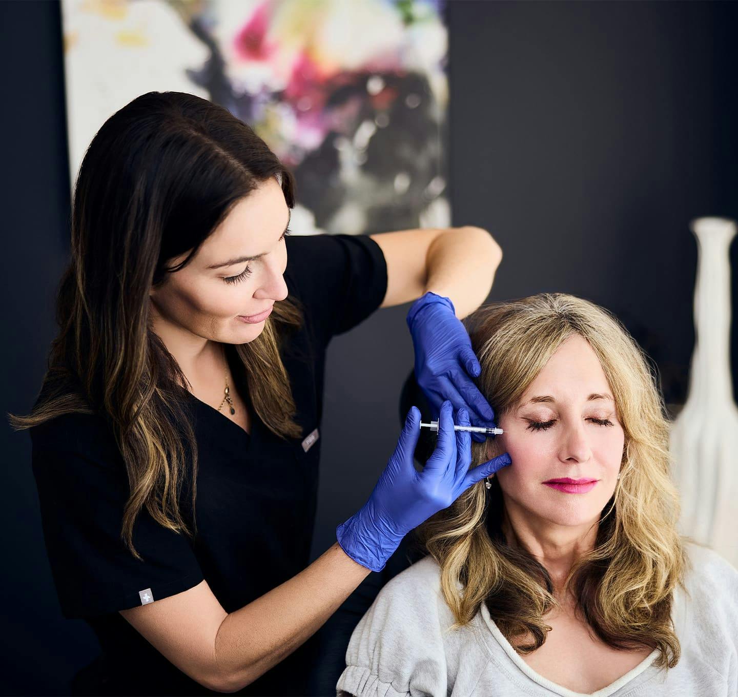 Woman during treatment