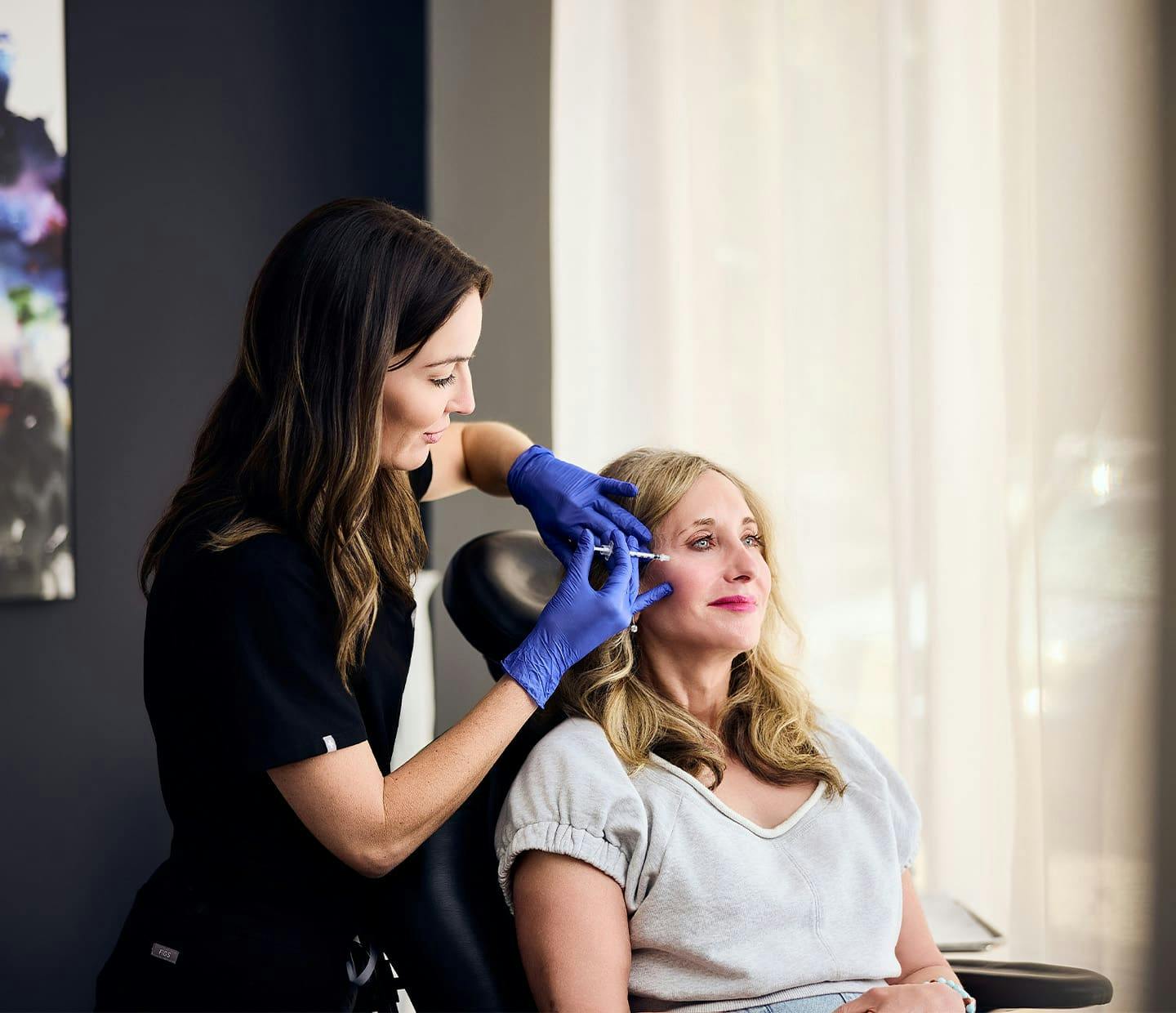Woman during treatment
