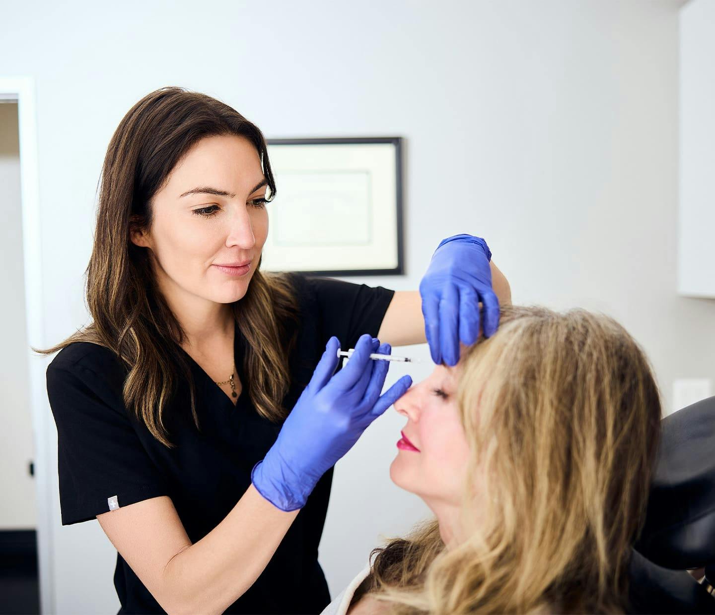Woman during treatment