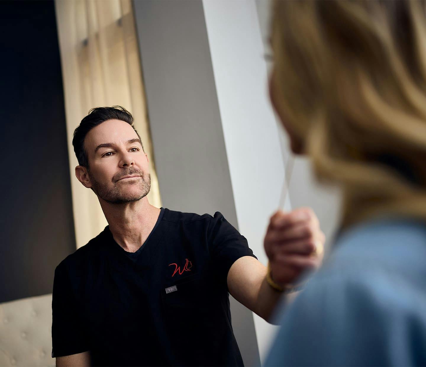 Doctor during consultation