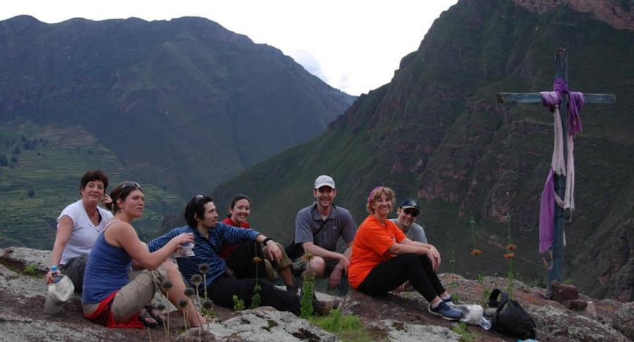 Dr. Weber with people on mountain