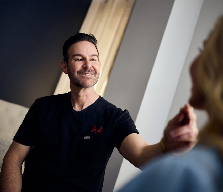 doctor smiling during consultation