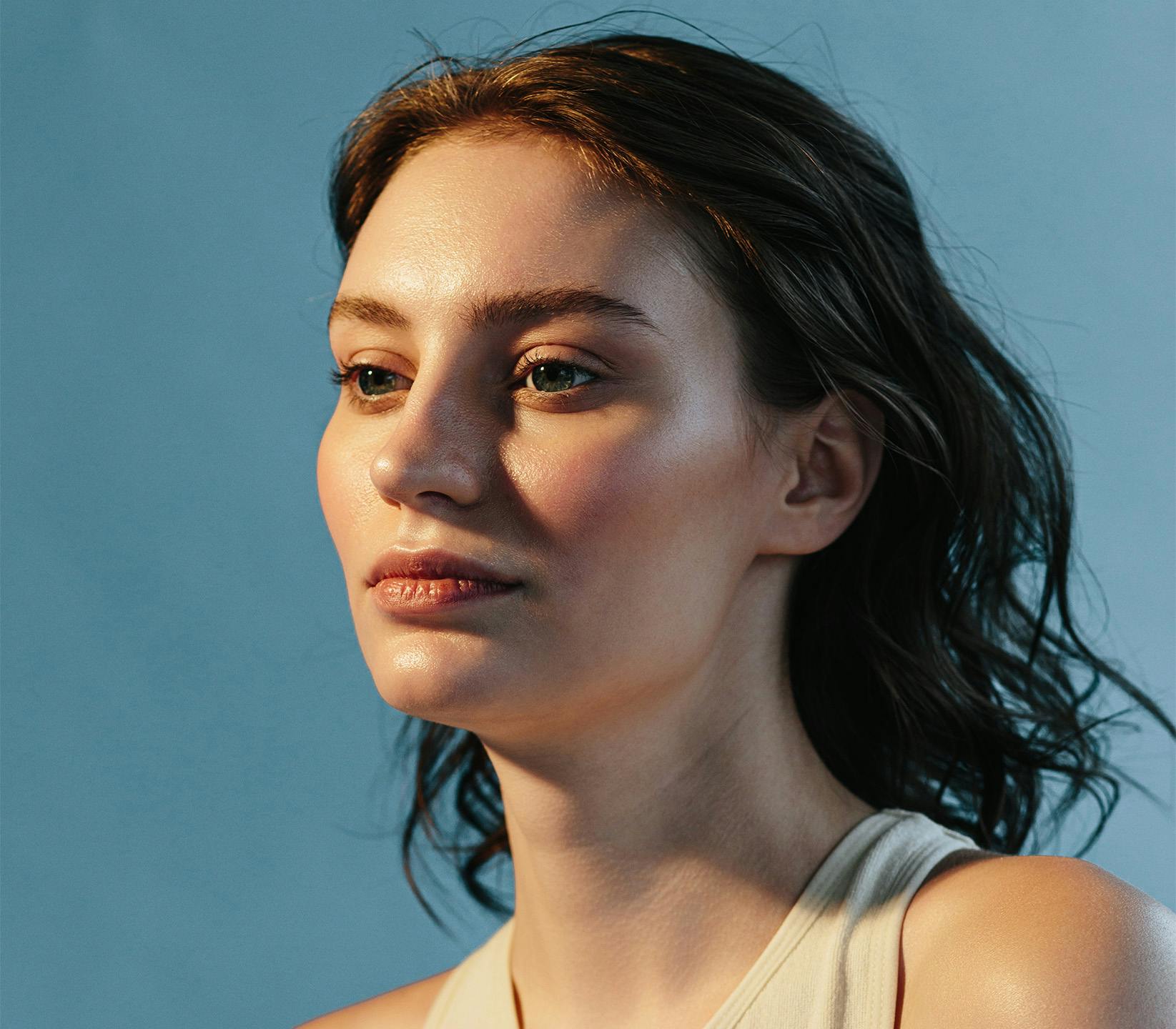 Woman looking to the side