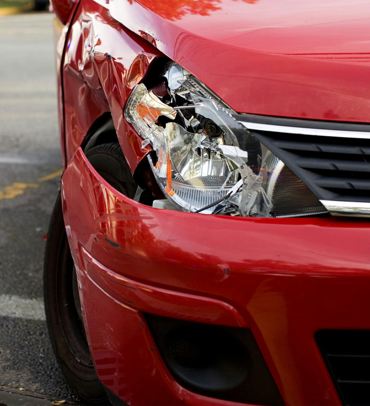 car with a smashed front end