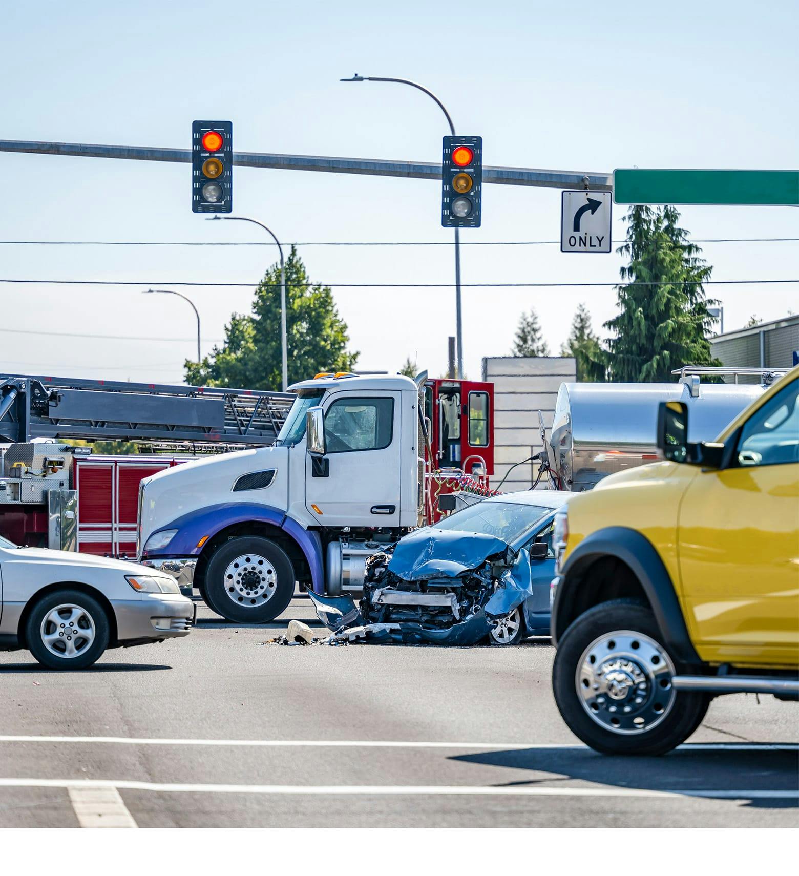car and truck accident