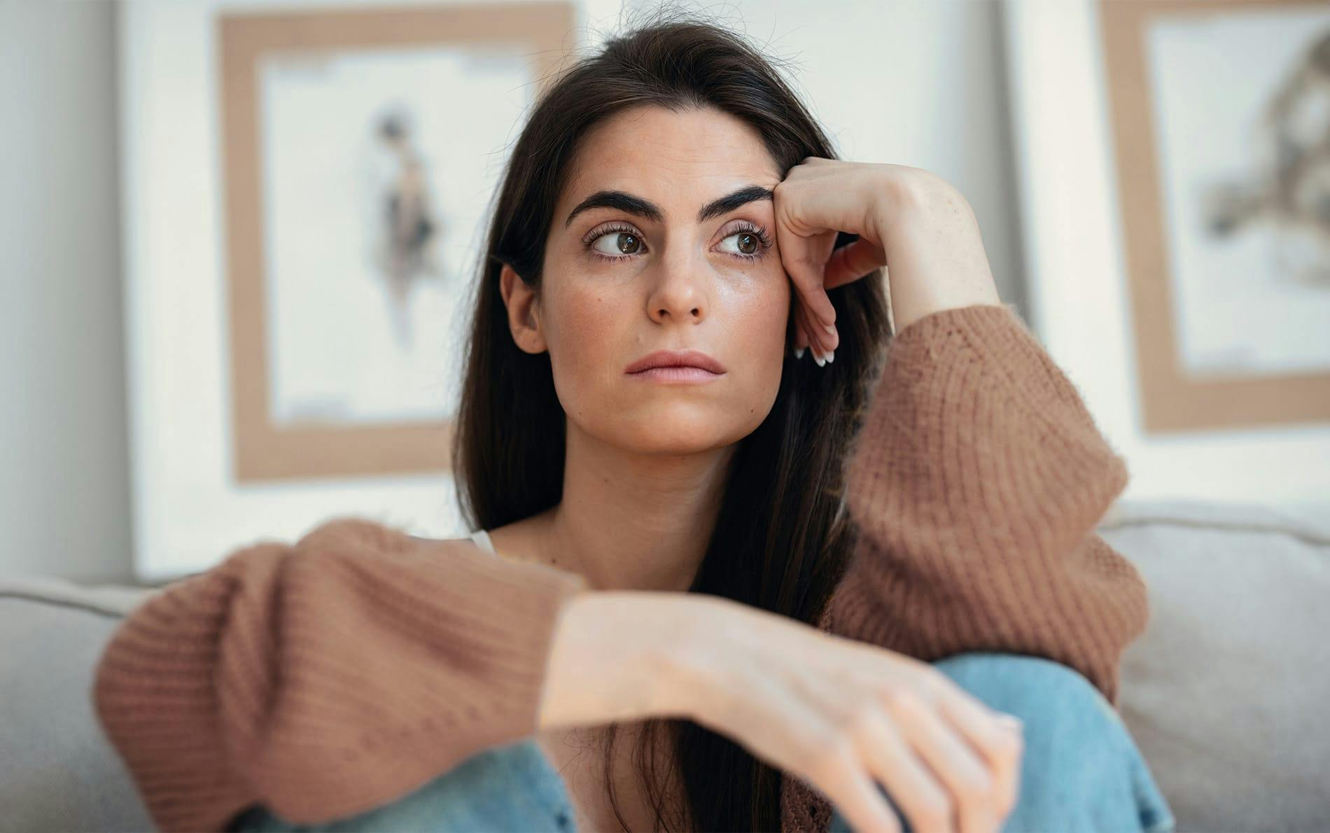 woman looking sad