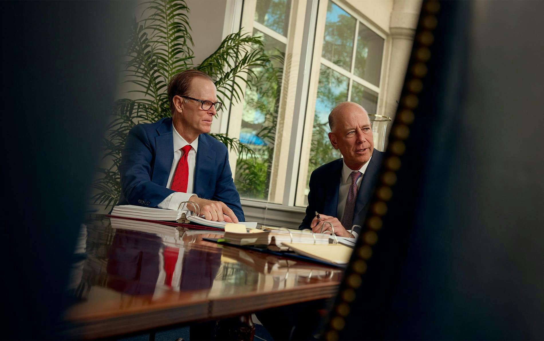 two attorneys at a table