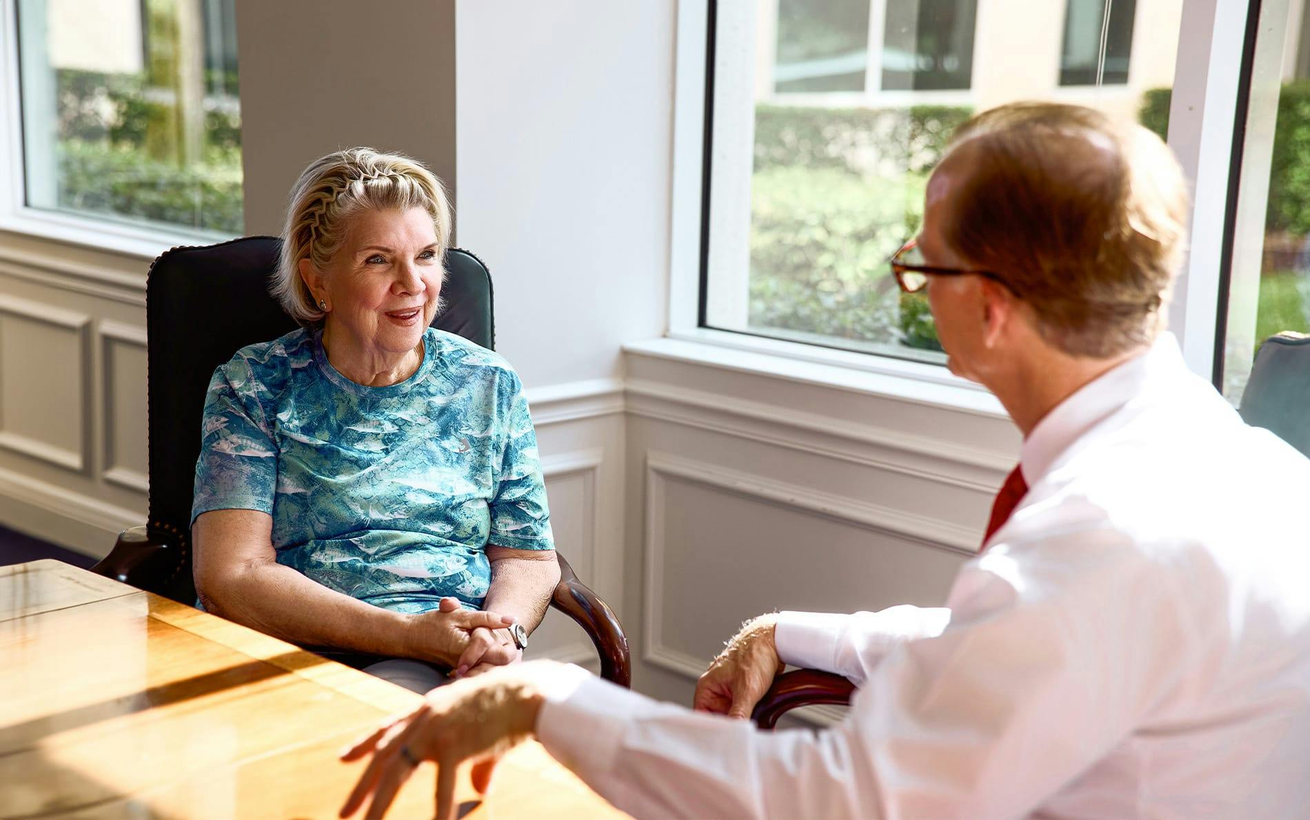 attorney talking to a client