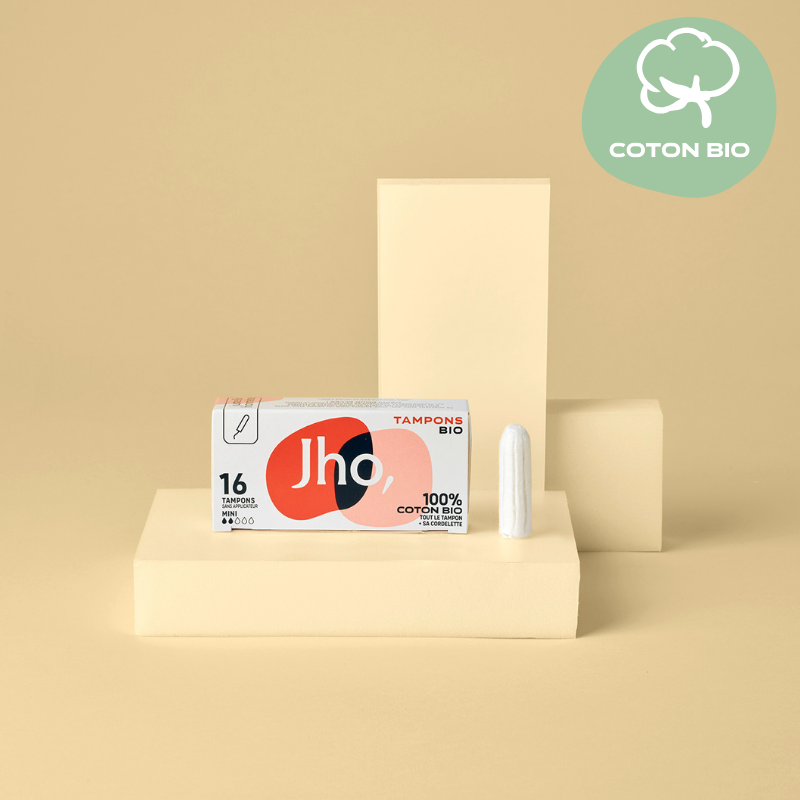 tampon mini sans applicateur en coton bio flux léger