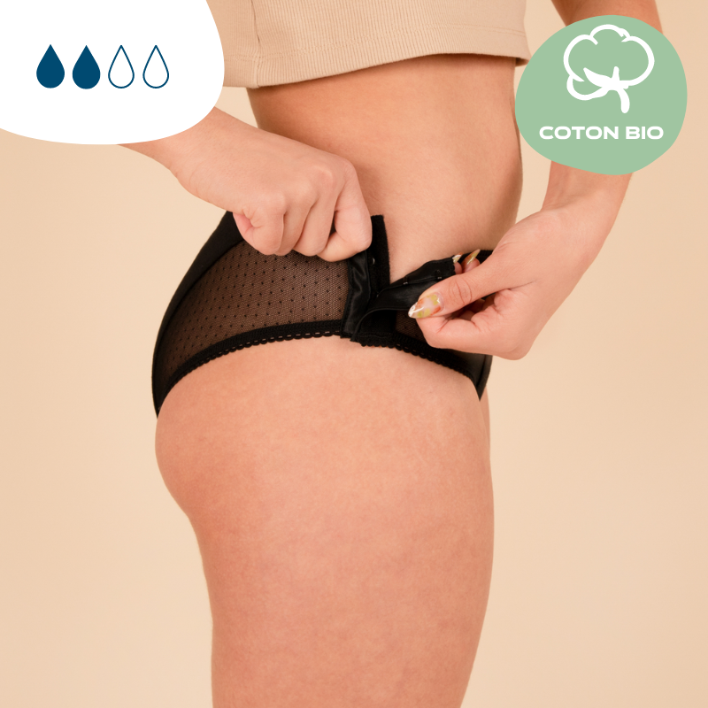 Culotte menstruelle detachable en coton bio