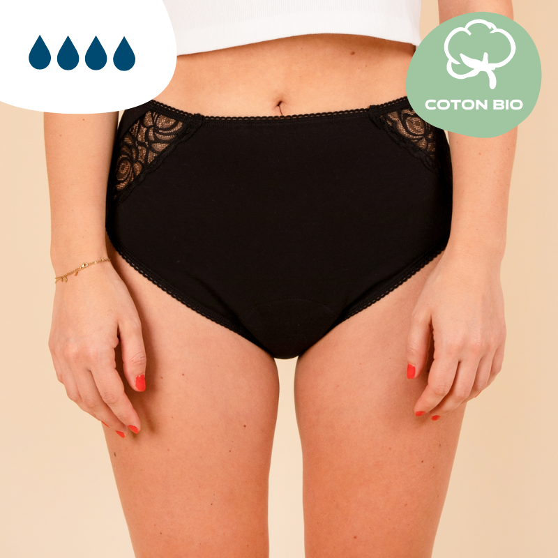 Culotte menstruelle flux abondants taille haute