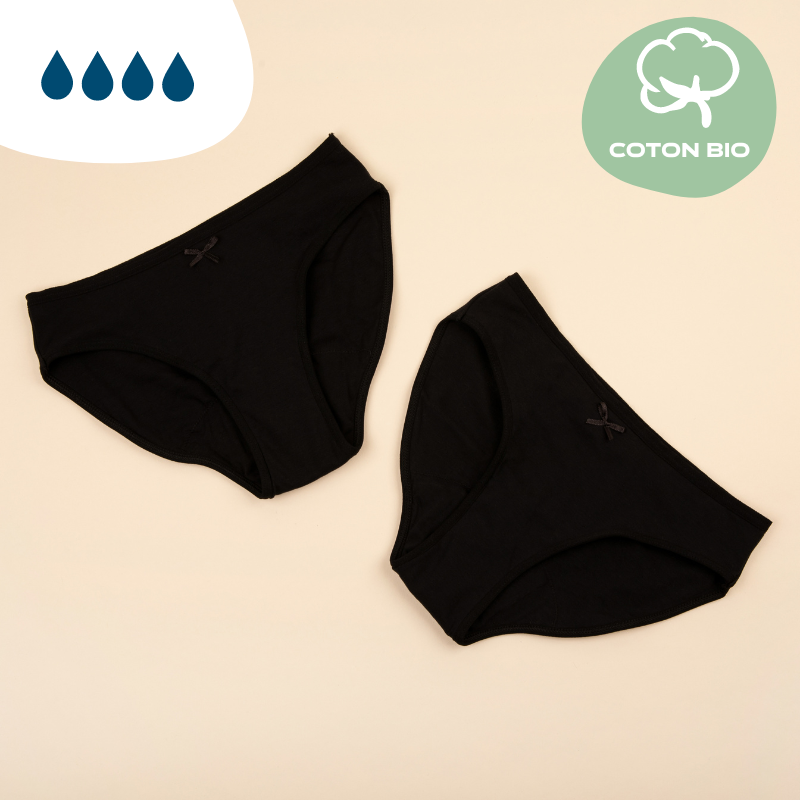 Culottes menstruelles culottes de regle en coton biologique