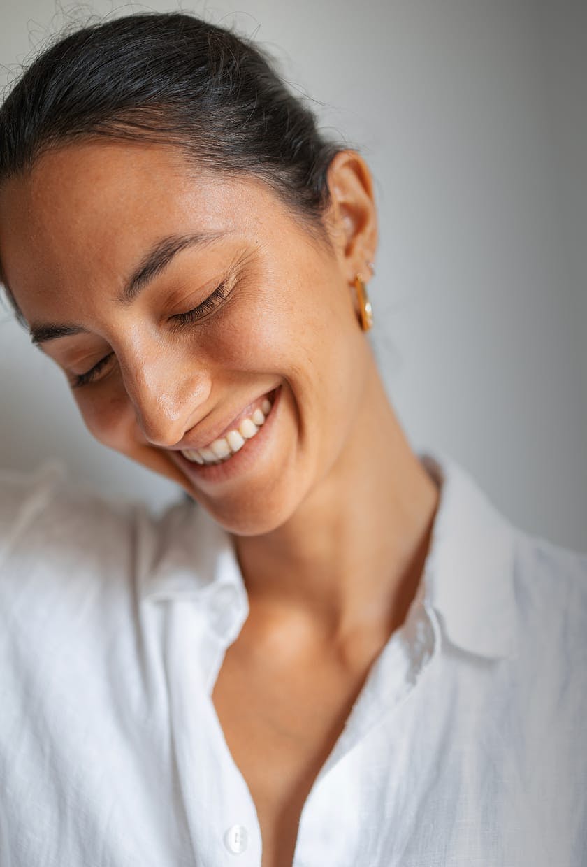 woman smiling