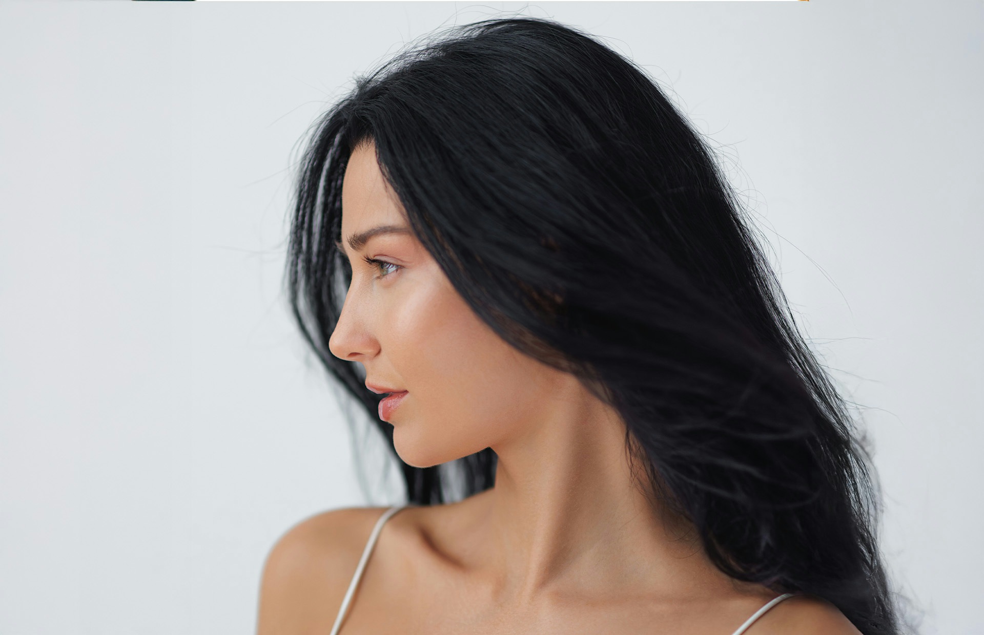 woman with long dark hair