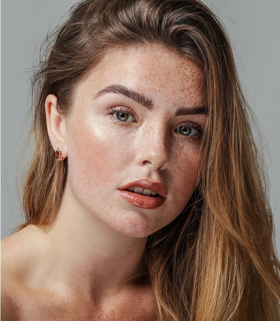 Woman with freckles