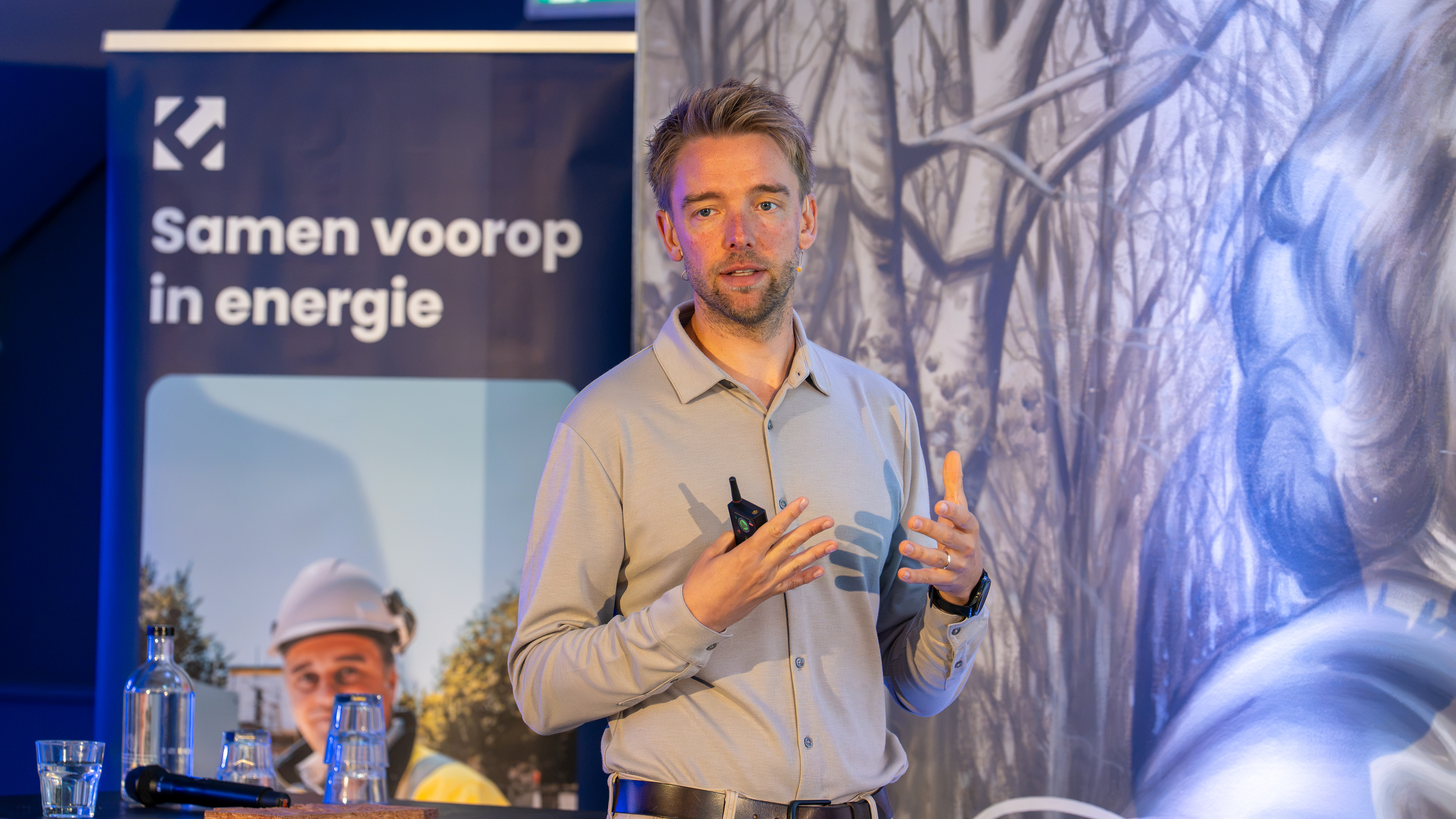 Erwin Mulder geeft presentatie tijdens het netcongestie-event in Oegstgeest