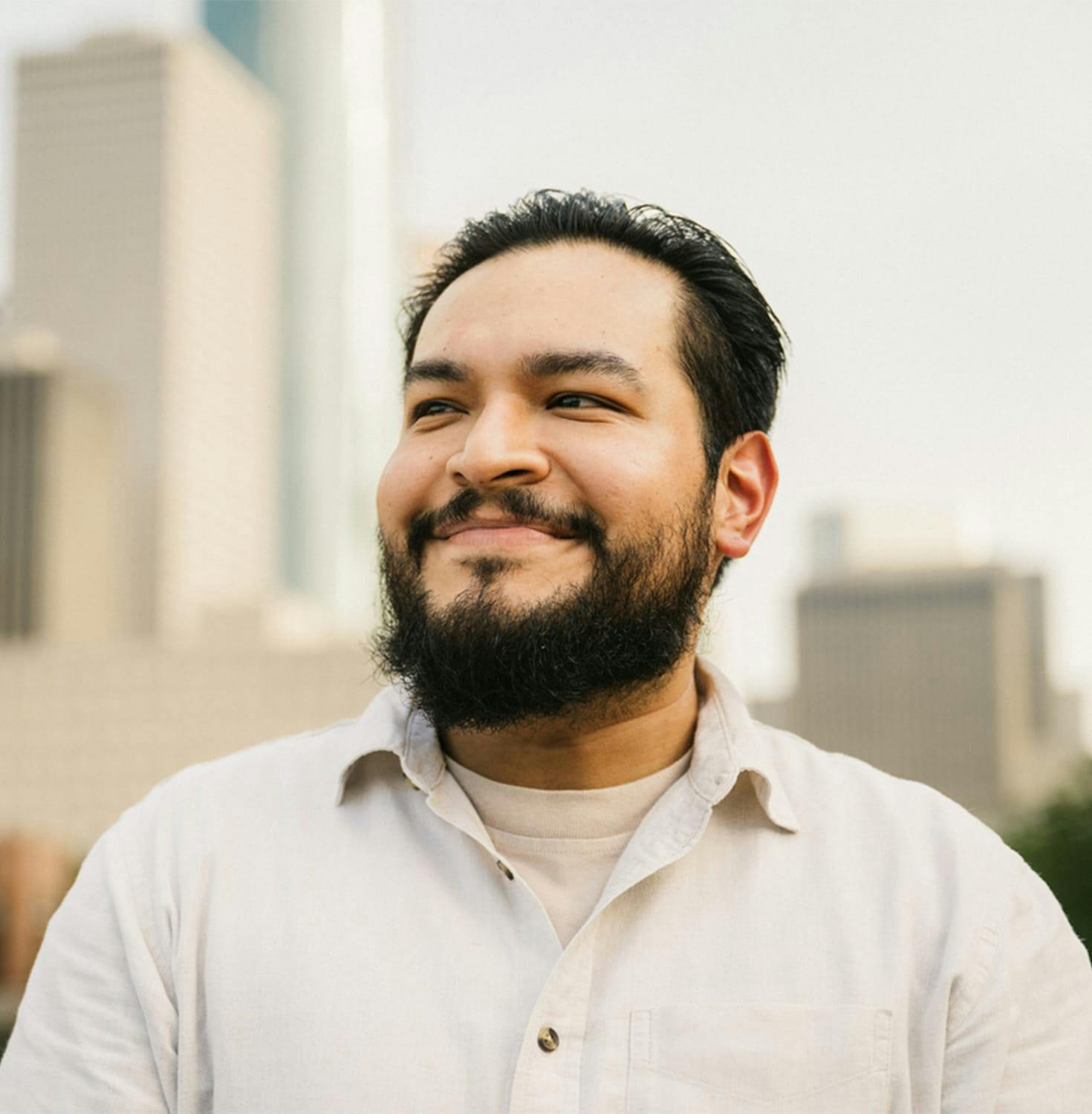 Man sitting on a hike