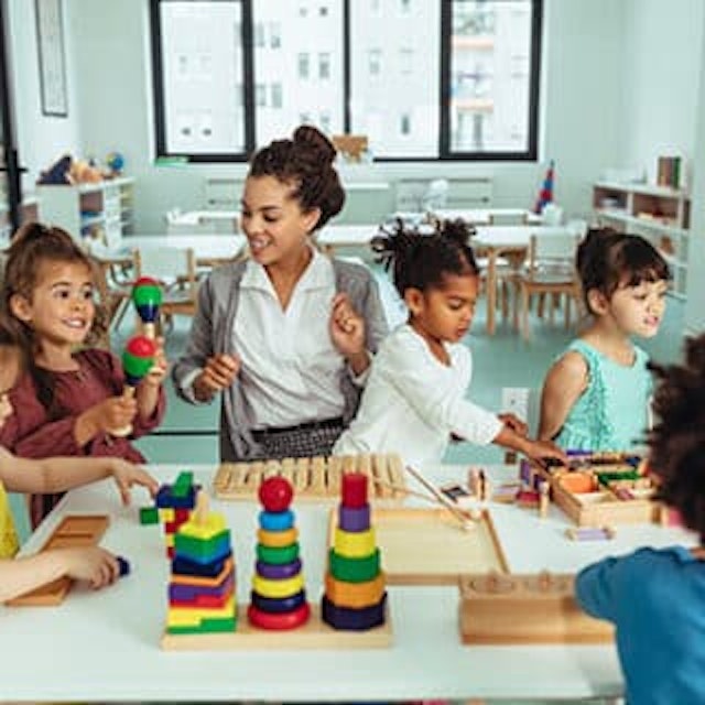 Working and playing with children