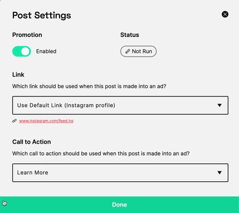 Feed | Change the link of your ads