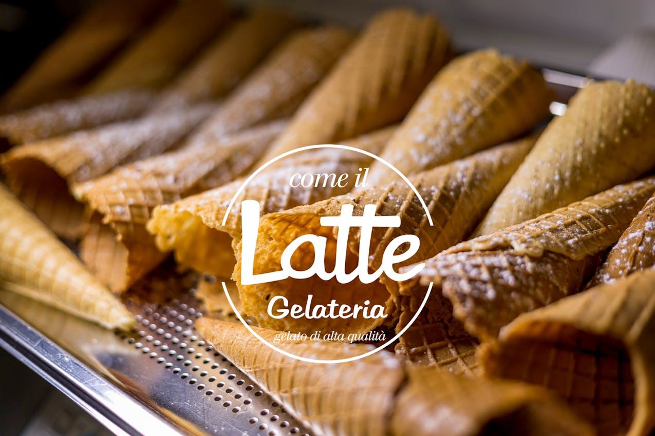 Coni come il latte stesi con logo applicato