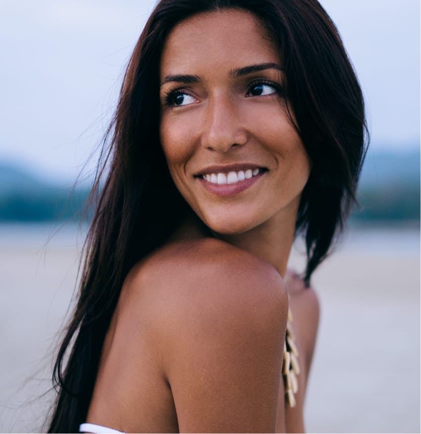 woman with dark long hair