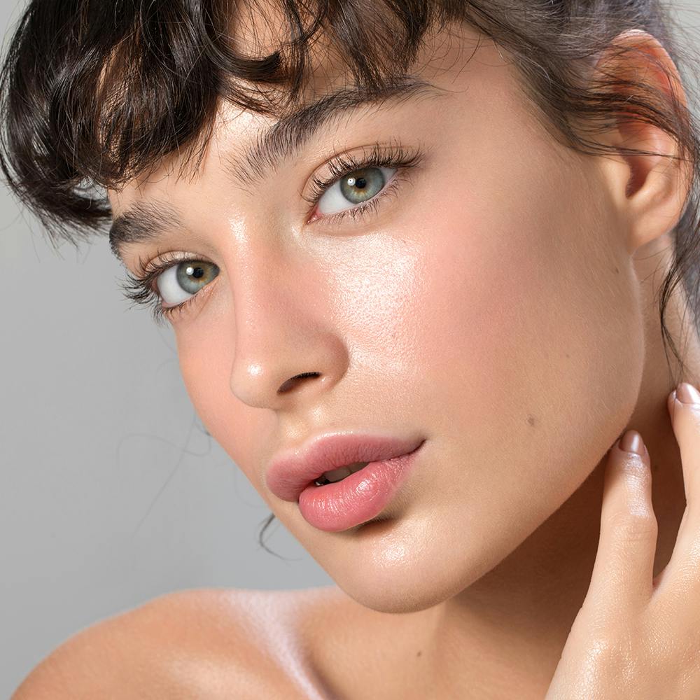 woman with her hair up