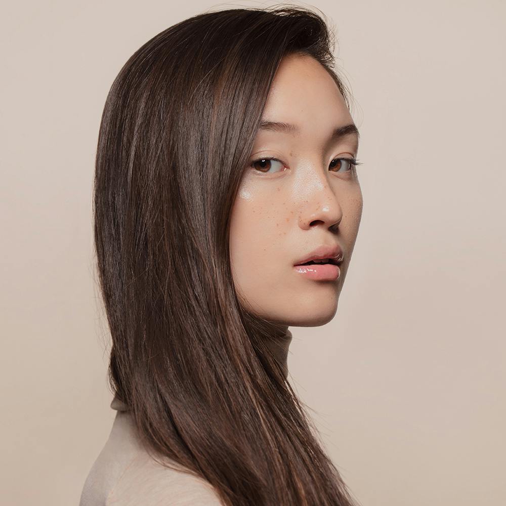 woman with long brown hair