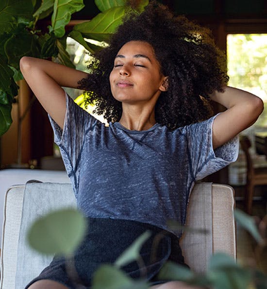 woman sitting up straight