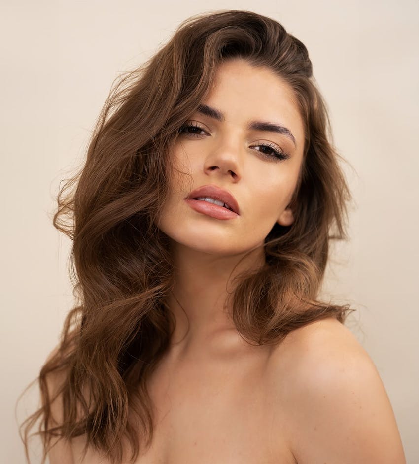 Woman looking into camera