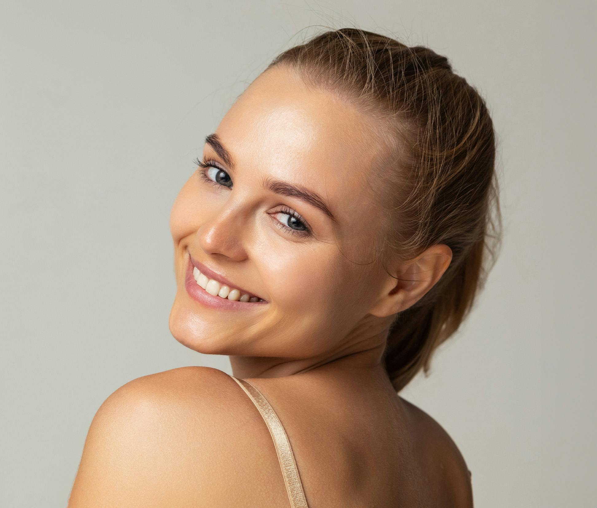 Woman with her hair up
