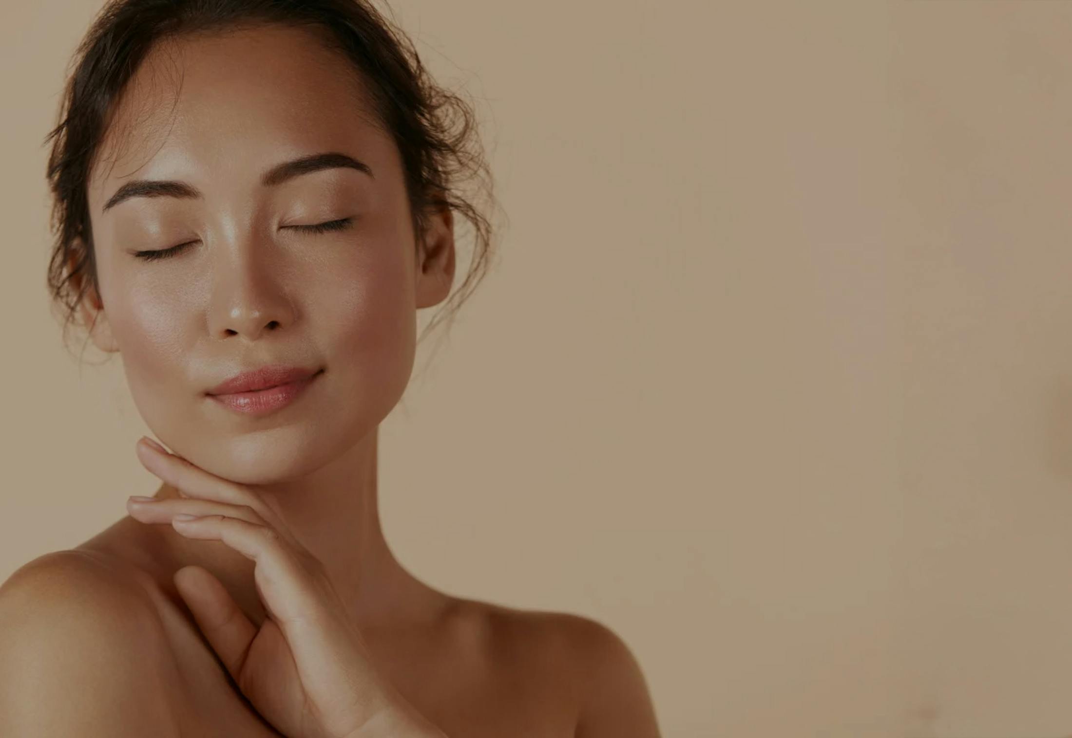 Close of up womens abdominal area wearing nude colored undergarments