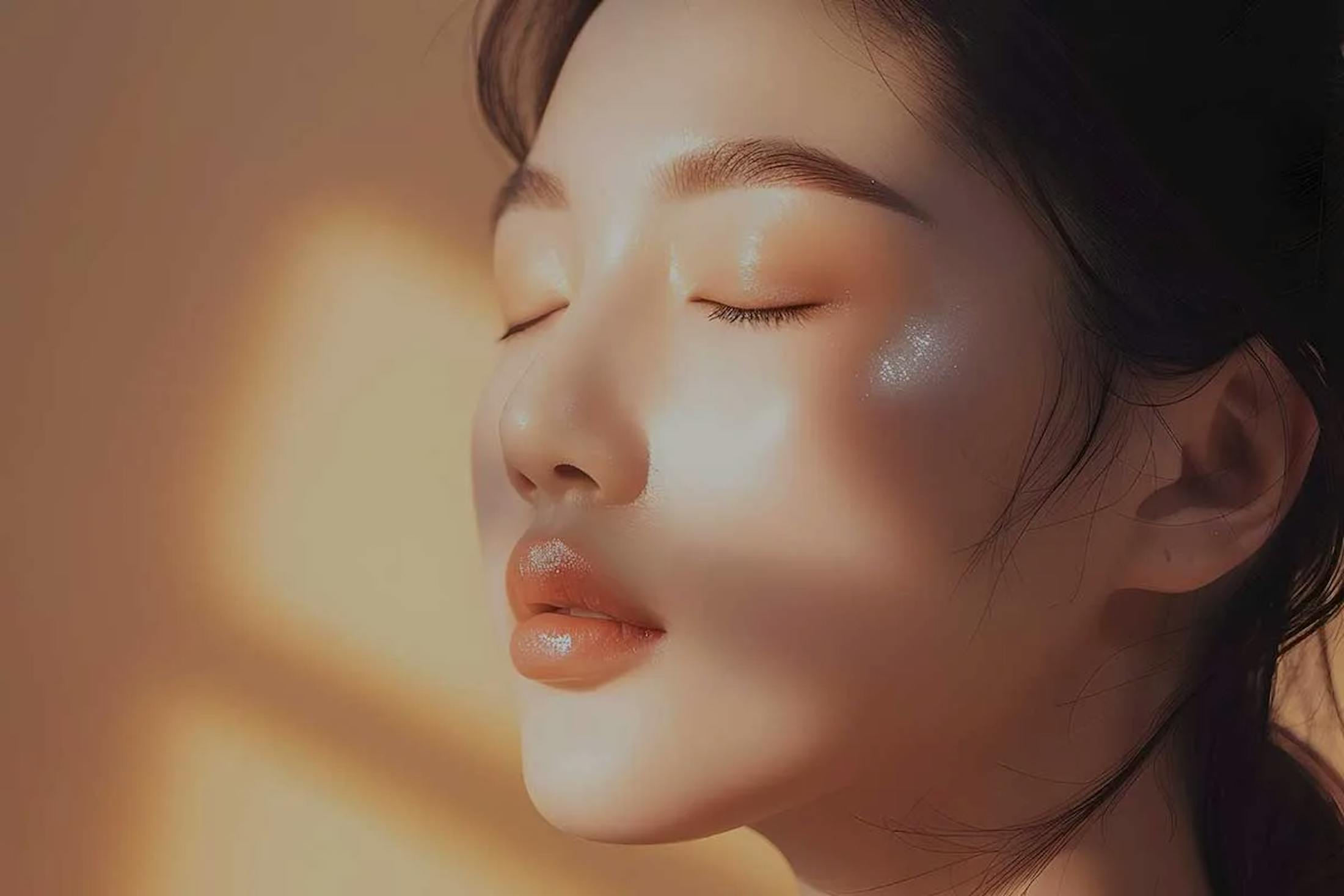 Close up image of woman's chest wearing black low-cut top