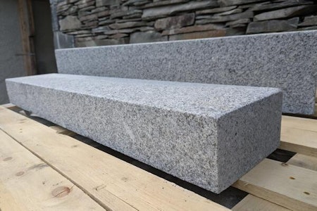 Medium grey finished kerbstones close up