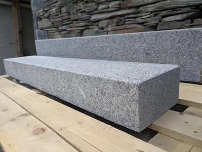 Medium grey finished kerbstones close up