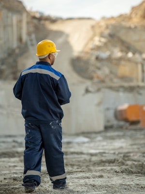 Walking in the granite quarry
