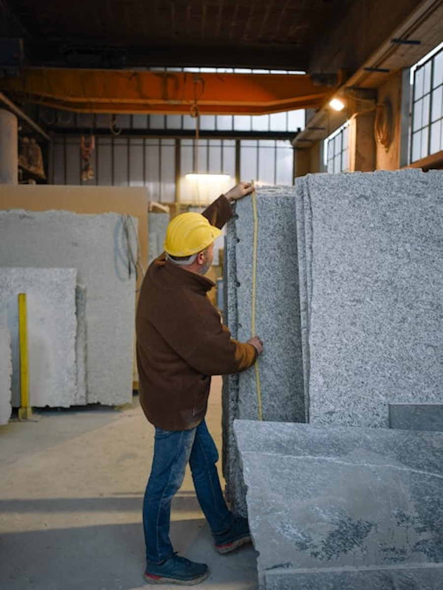 Measuring granite flagstones